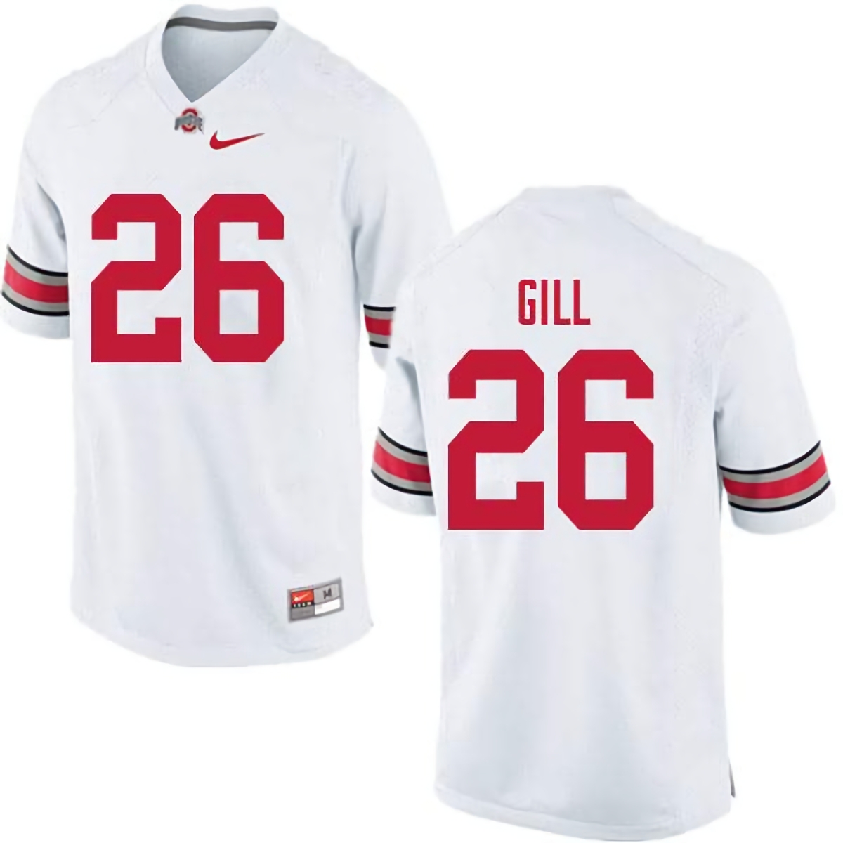 Jaelen Gill Ohio State Buckeyes Men's NCAA #26 Nike White College Stitched Football Jersey QDB7356PB